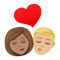 Kiss- Woman- Man- Medium Skin Tone- Medium-Light Skin Tone emoji on Emojione